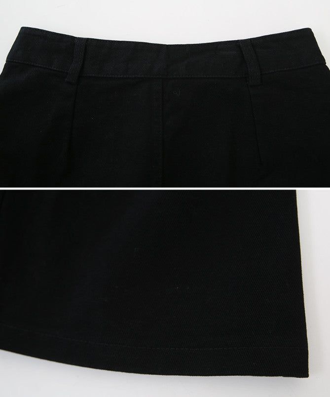 #BD Pleated Mini Skirt + Belt Set (2color)
