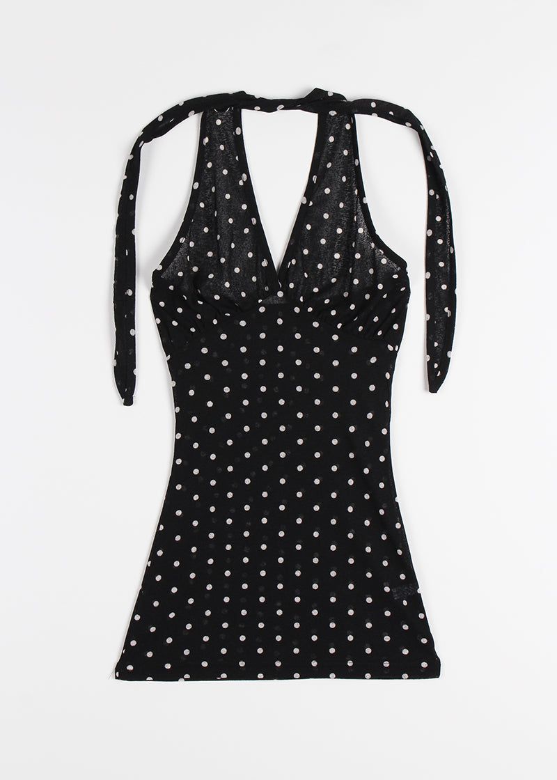POLKA DOT HALTER SLEEVELESS