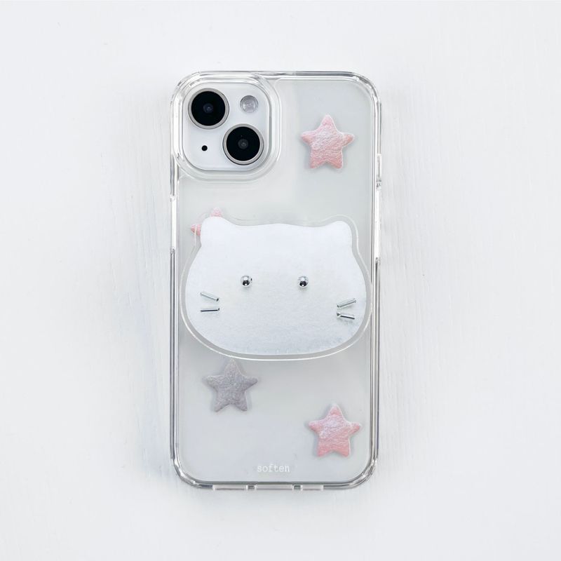 soften（ソプン）の「[phone grip] silver cat（Smartphone Accessories）」