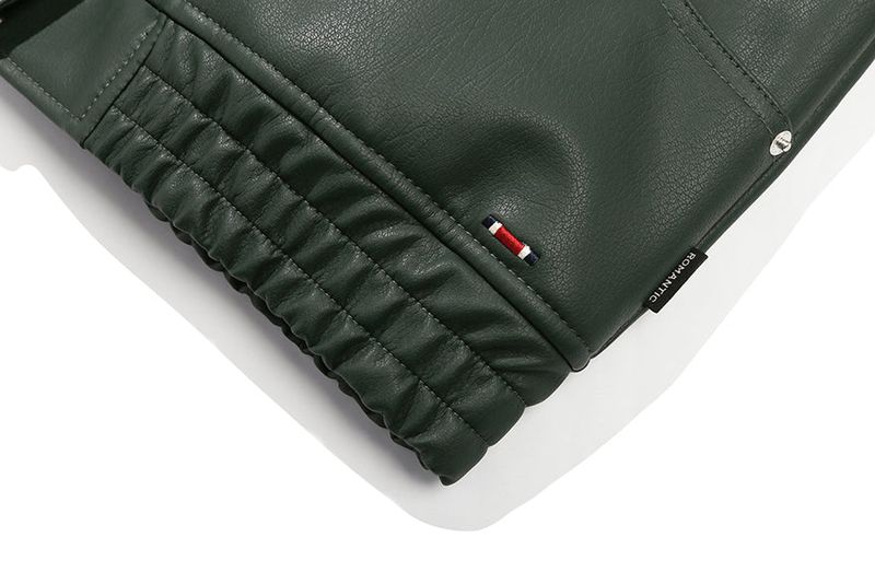VEGAN LEATHER BIKER JACKET_GREEN