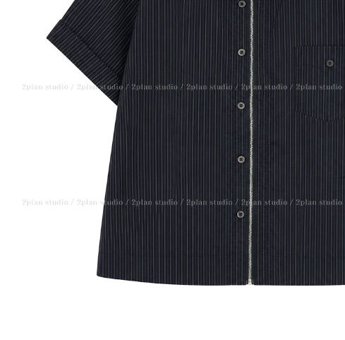 Verno Two-way Zip-up Half Shirt