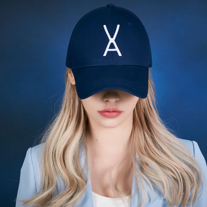 VA Big logo over fit buckle cap NAVY