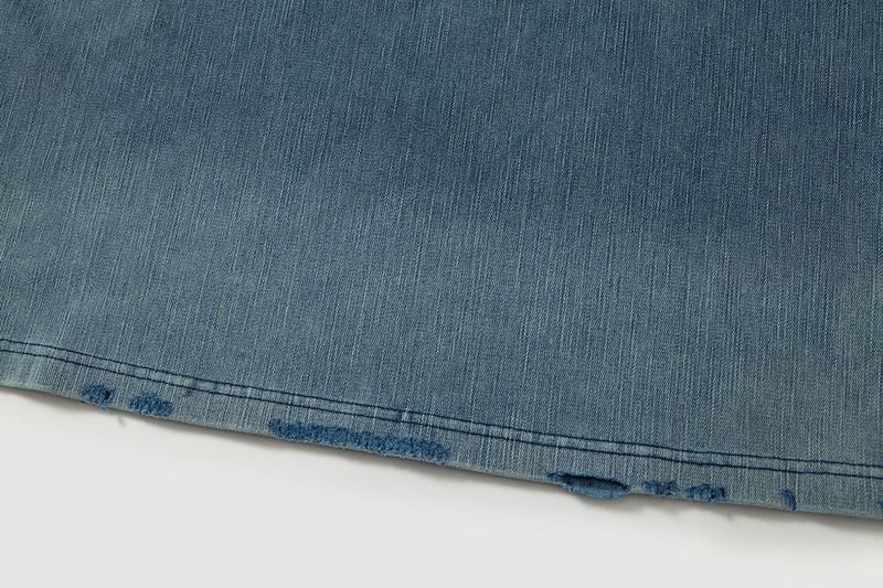 WASHED KNIT DENIM LONG SHIRT