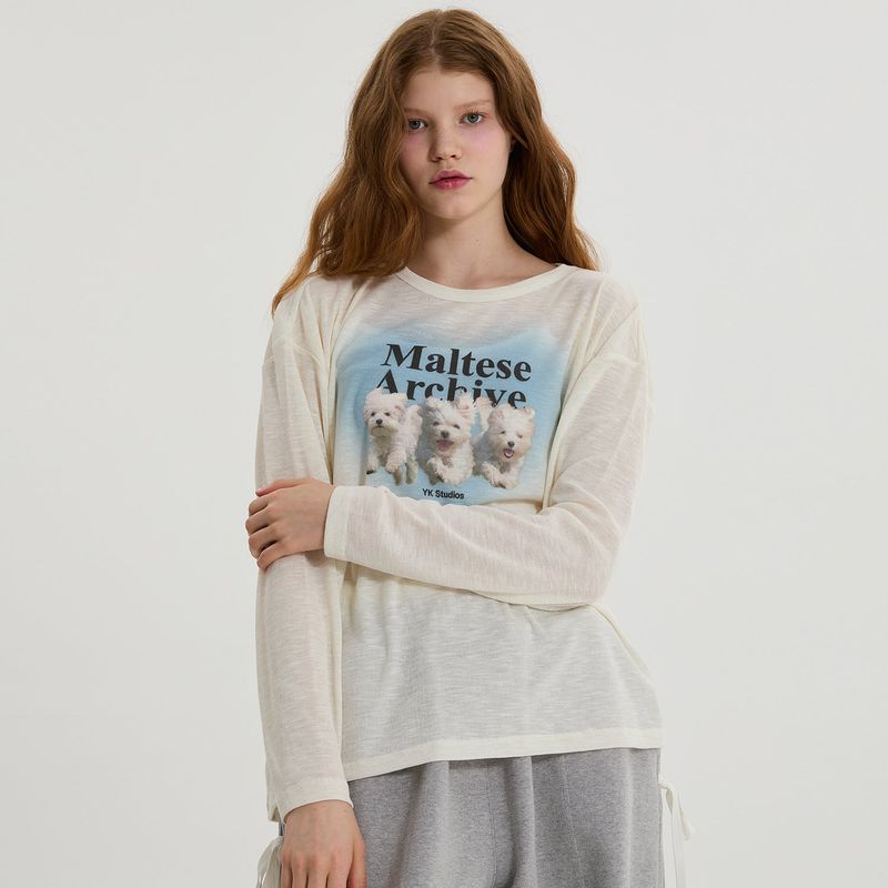 Maltese archive see-through knit
