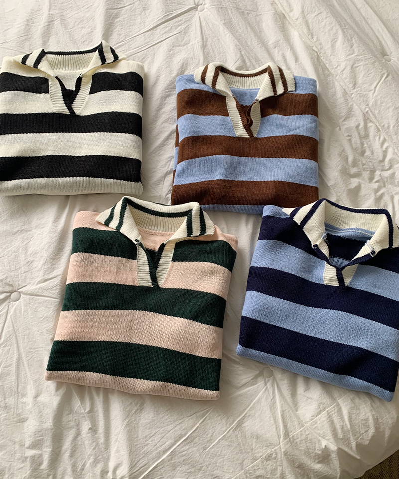 Bold Stripe Collar Knit