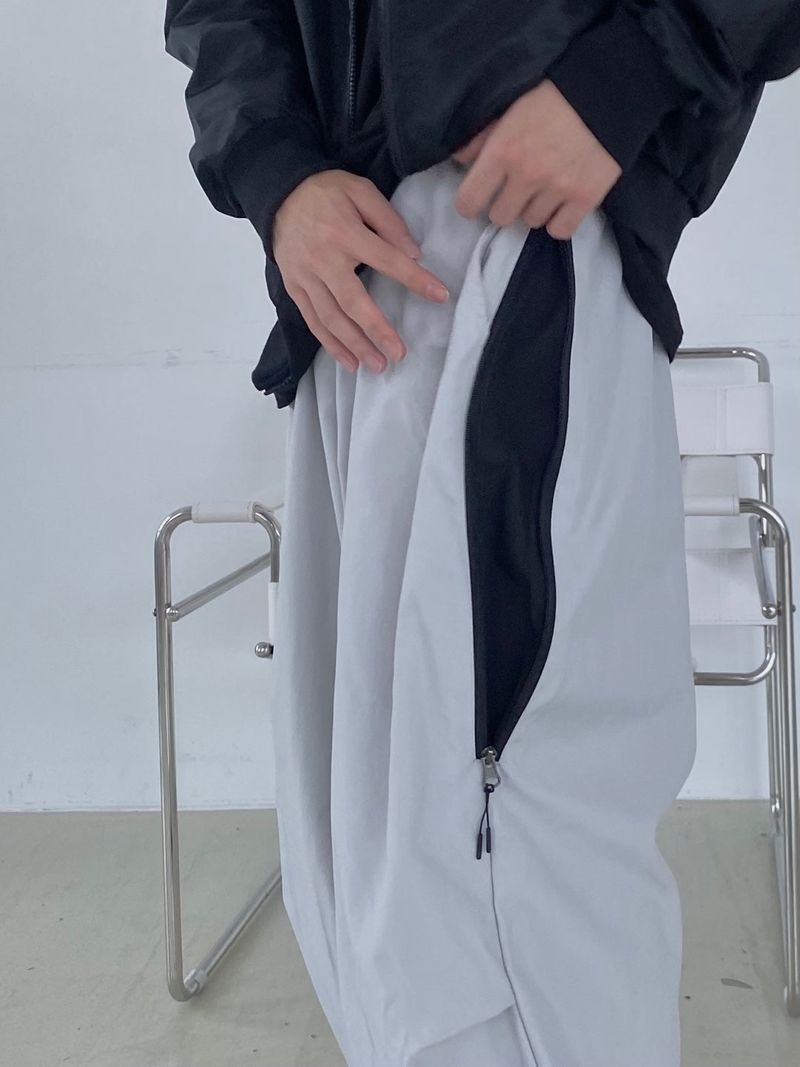 Color color zipper balloon pants 2C