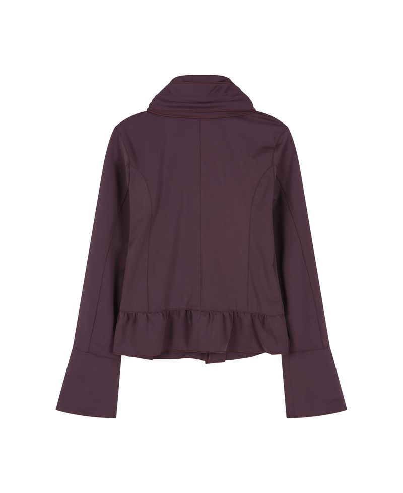 Ruffle Two Way zip-up - Old Plum