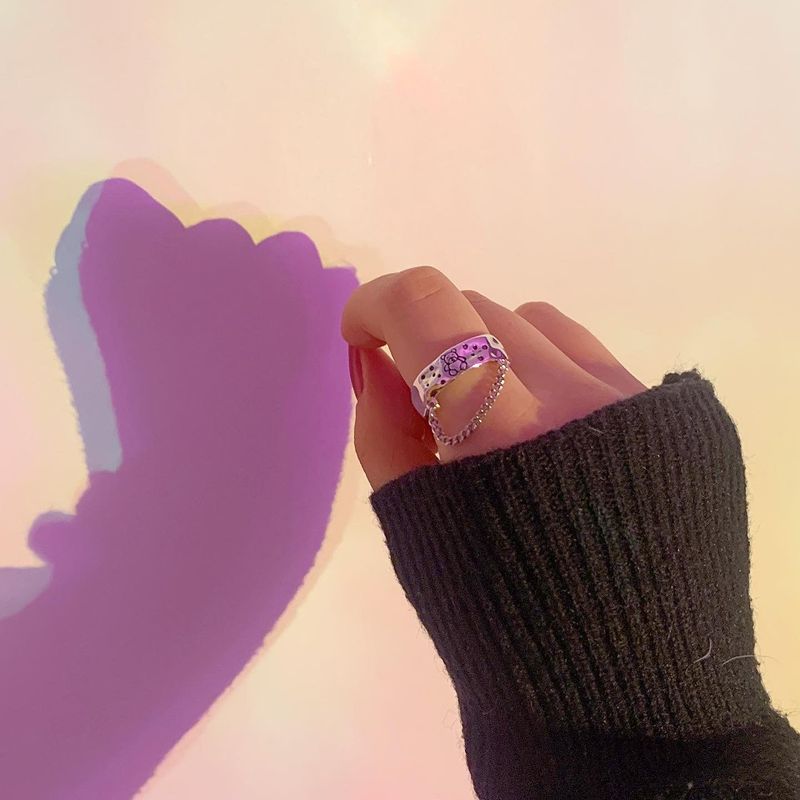 Silver Bear chain ring