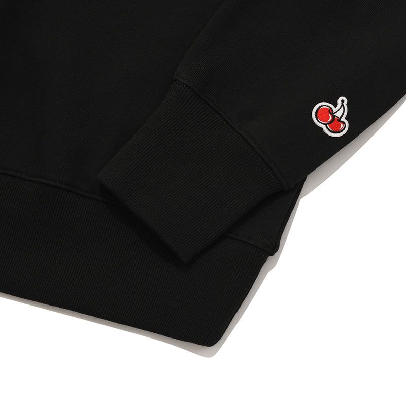 CHERRY OPEN COLLAR SWEATSHIRT [BLACK]