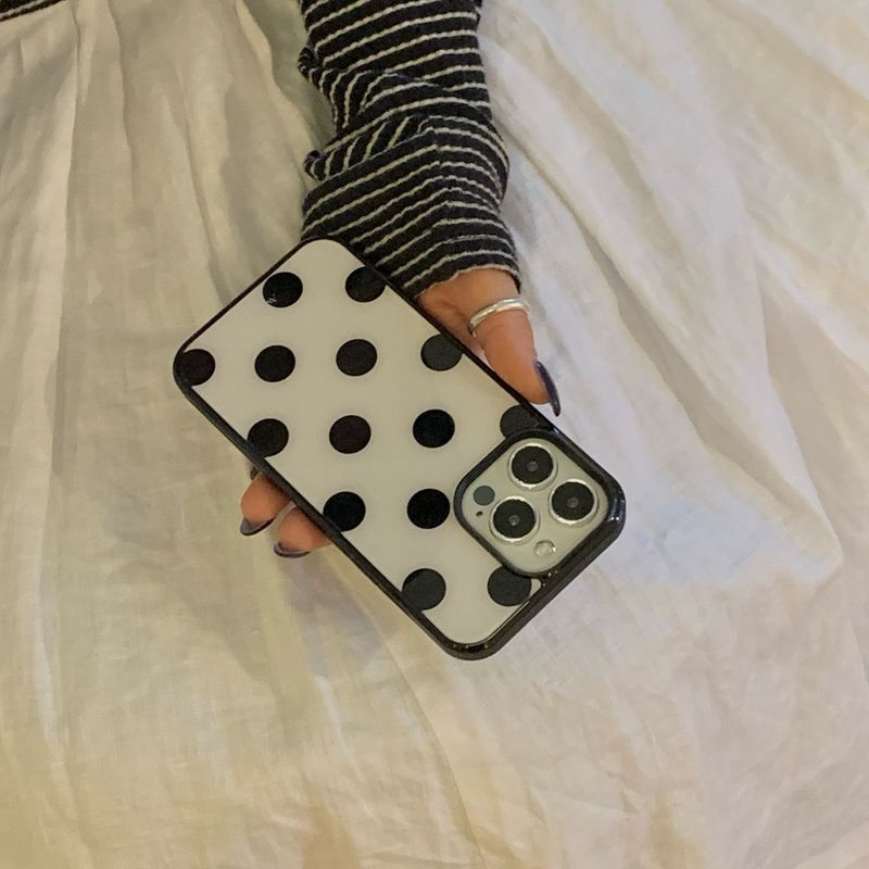 [MADE] Dot glass bumper case(ivoryblack)