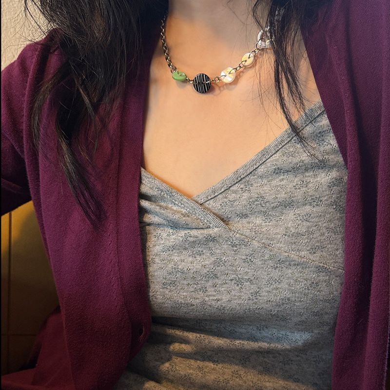 button pieces necklace