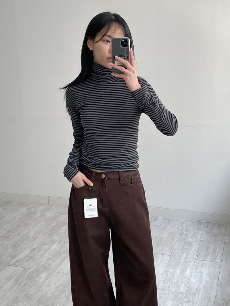 INCHANT ME（インチャントミー）の「[Brushed Lining] Cron Stripe Polar T-Shirt（Tops）」