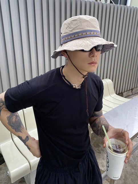 No.9593 triangle safari bucket HAT (5color)
