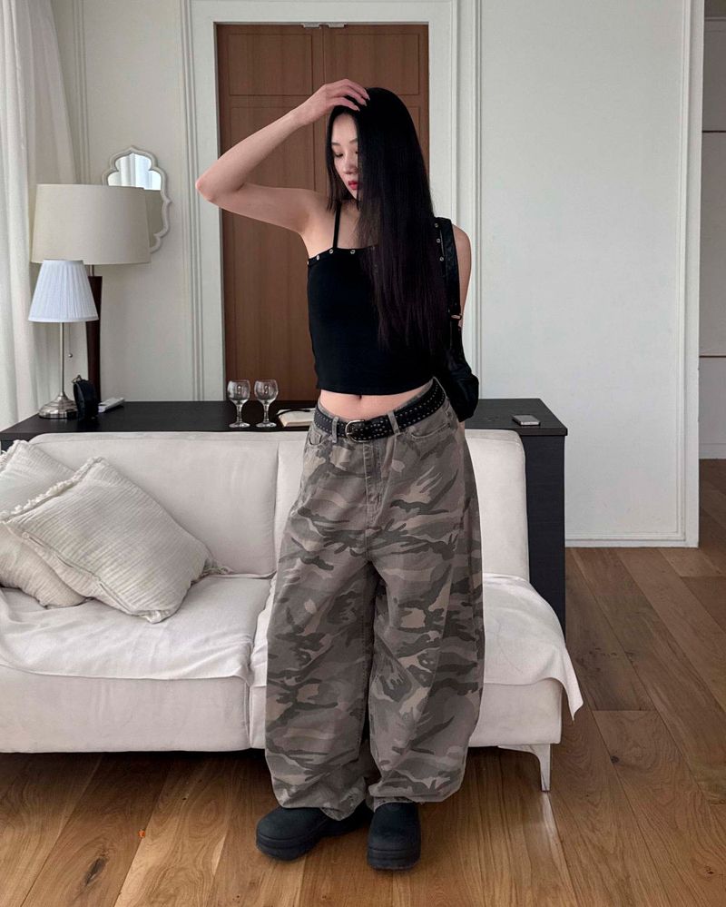 Camo cotton pants