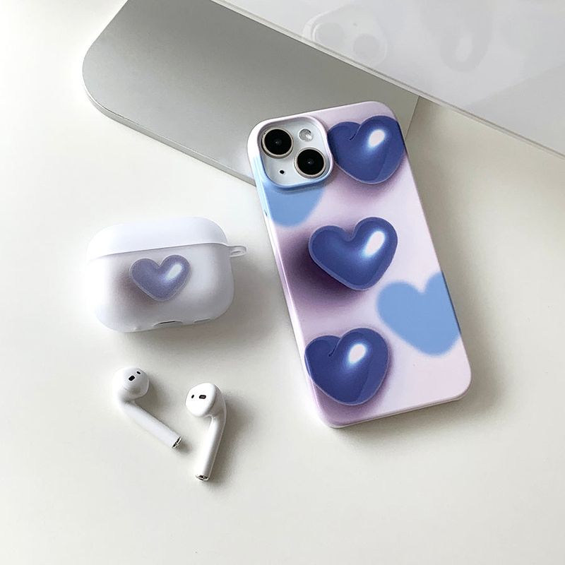 Blue - Heart Pop! AirPods Case_matt