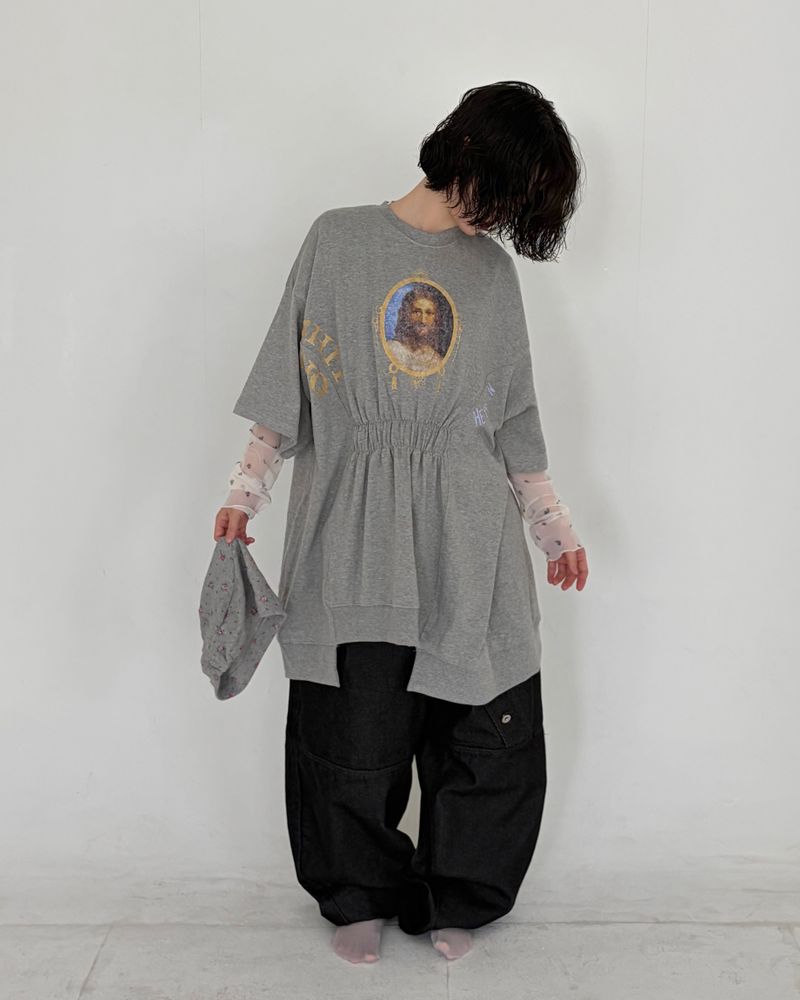 Slant Button Denim Pants