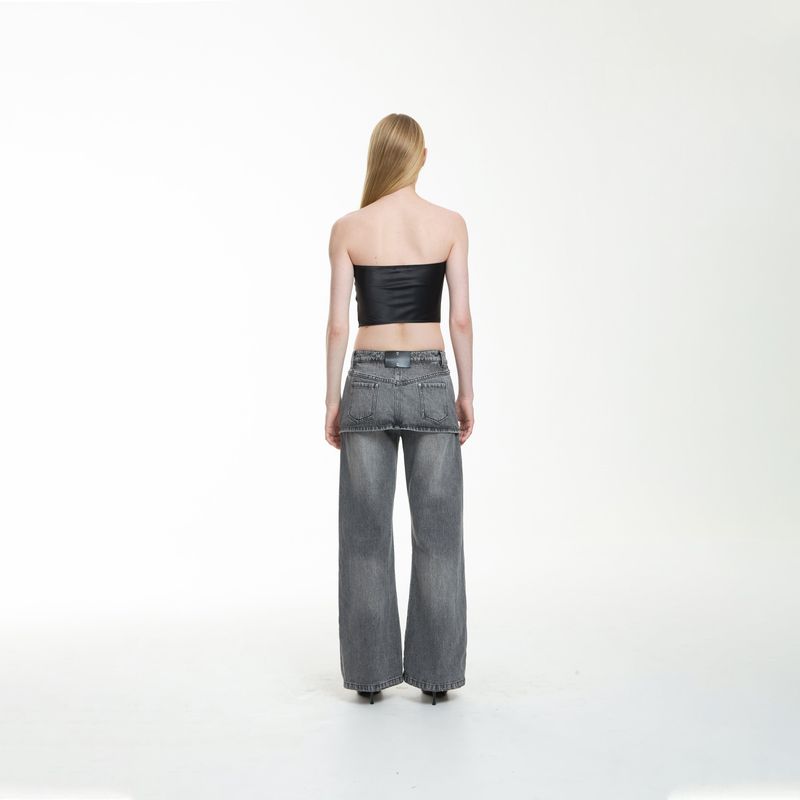 overskirt bilayer jeans