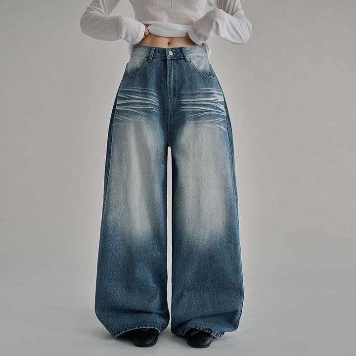 blitti（ブリッティ）の「[Made/4 Sizes] Rinto Brush-Washed Wide Denim Pants - 3 Colors（Pants）」