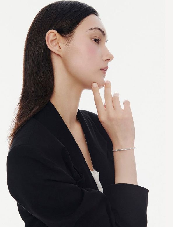 26SS★ [Premium Plating] Essence AB(W) Full Pave Cuff Bangle