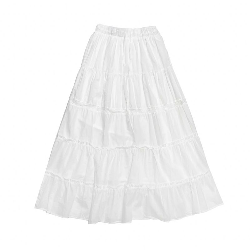 Cutting white long skirt