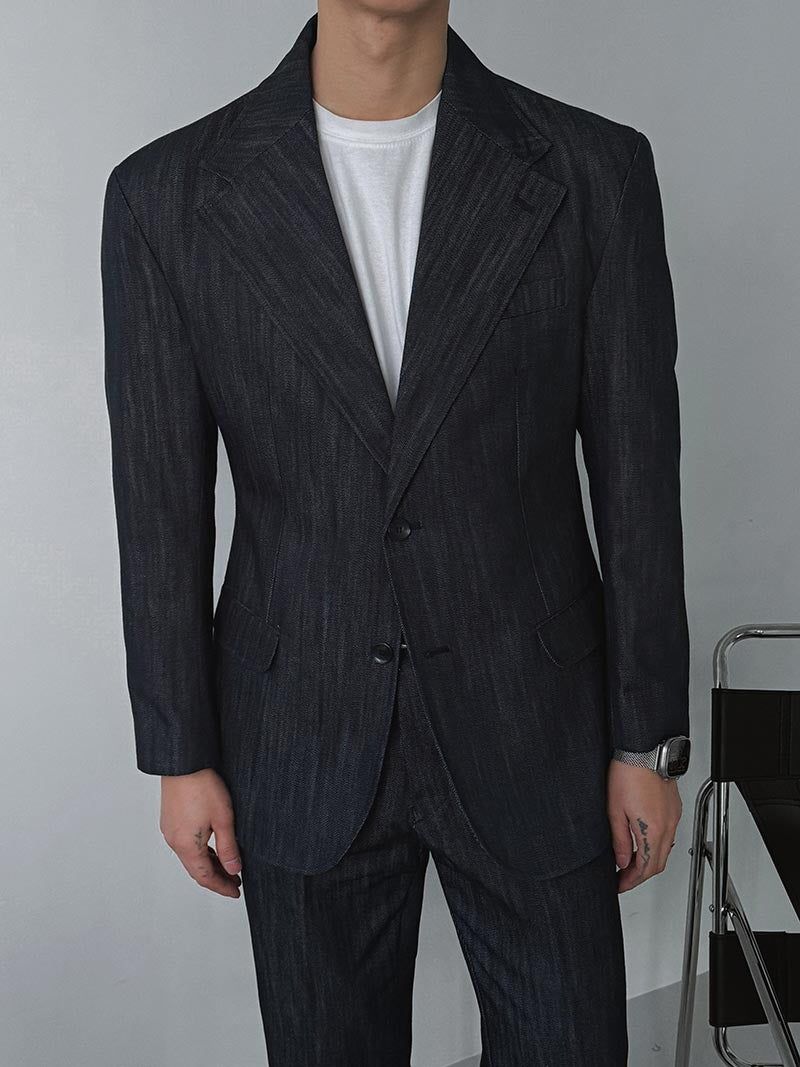 ASCLO Flare Denim Single Blazer
