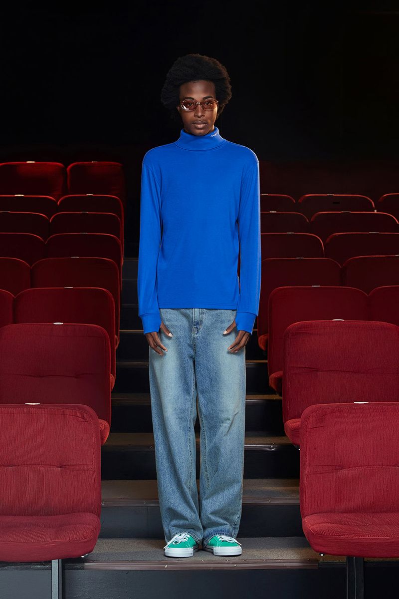 TURTLENECK KNIT T SHIRT / BLUE