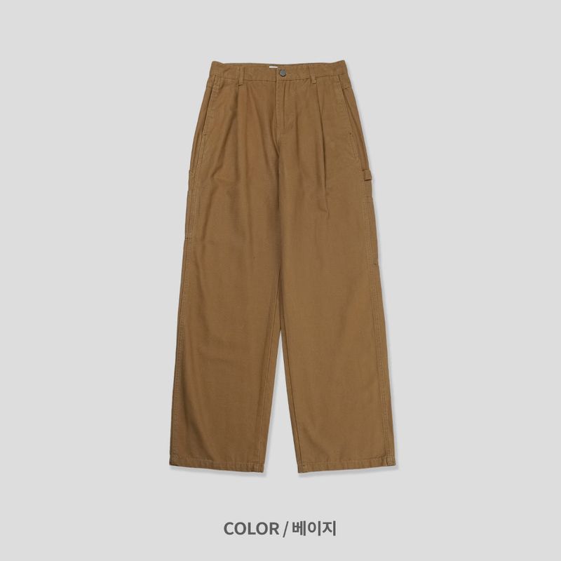LMN True Carpenter Patch Wide Cotton Pants (3 colors)
