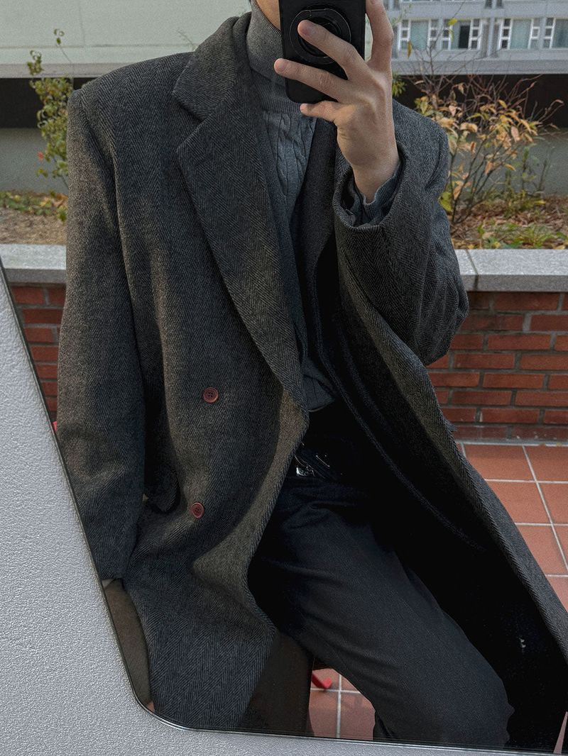 ASCLO Grace Herringbone Wool Coat (2color)