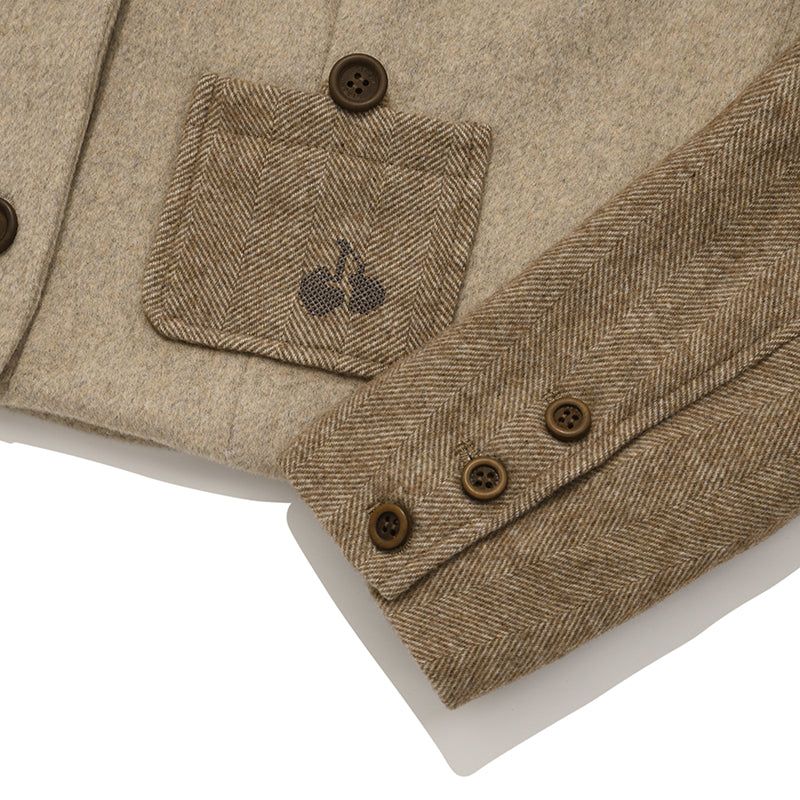 CHERRY BUTTON POINT TAILER JACKET[DARK BEIGE]