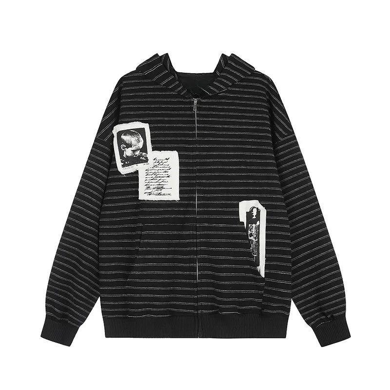 Mona Archive Stripe Hoodie Zip-up