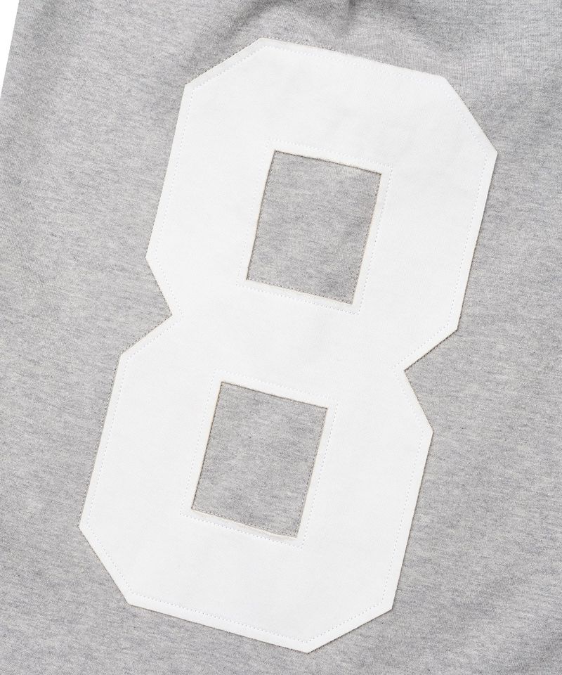 Numbering Patch Bermuda Sweat Pants - Gray