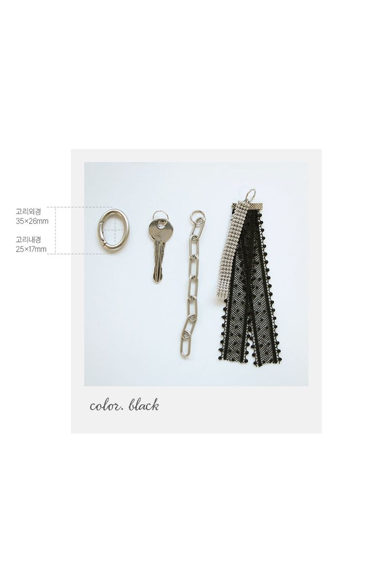 black lace dress bag charm