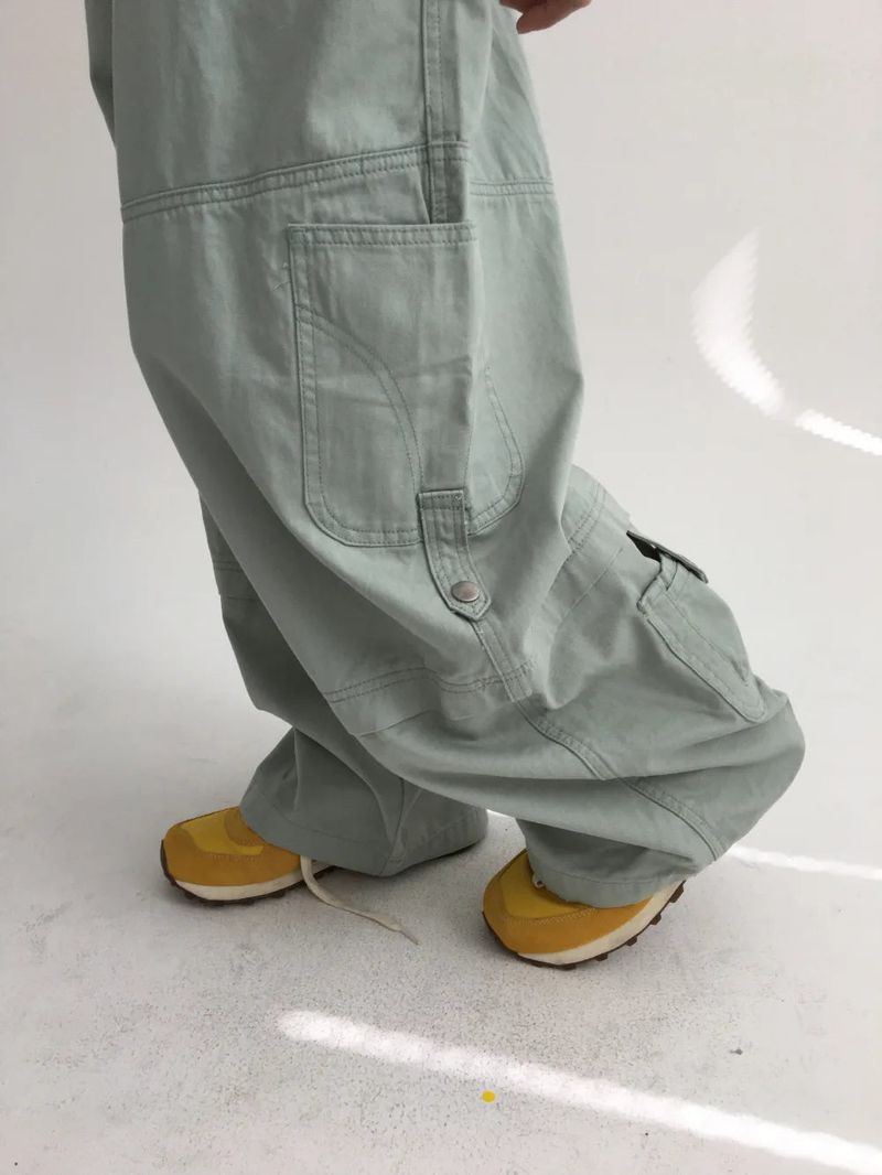 Denp Button Cargo Wide Pants (3color)