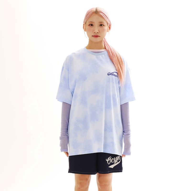 OFCOURSEWHYNOT（オブコースワイノット）の「エブリデイマジックTシャツ_ブルー（トップス）」