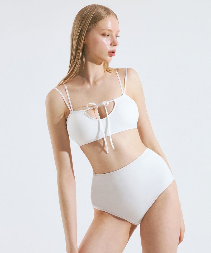 VINAJ(ビナジェイ)の「Ribbon V Bikini Bra (White)(Swimwear)」