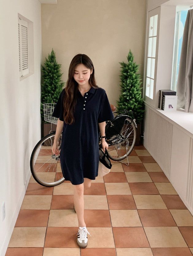 Summer PK Collar Mini Dress (3color)