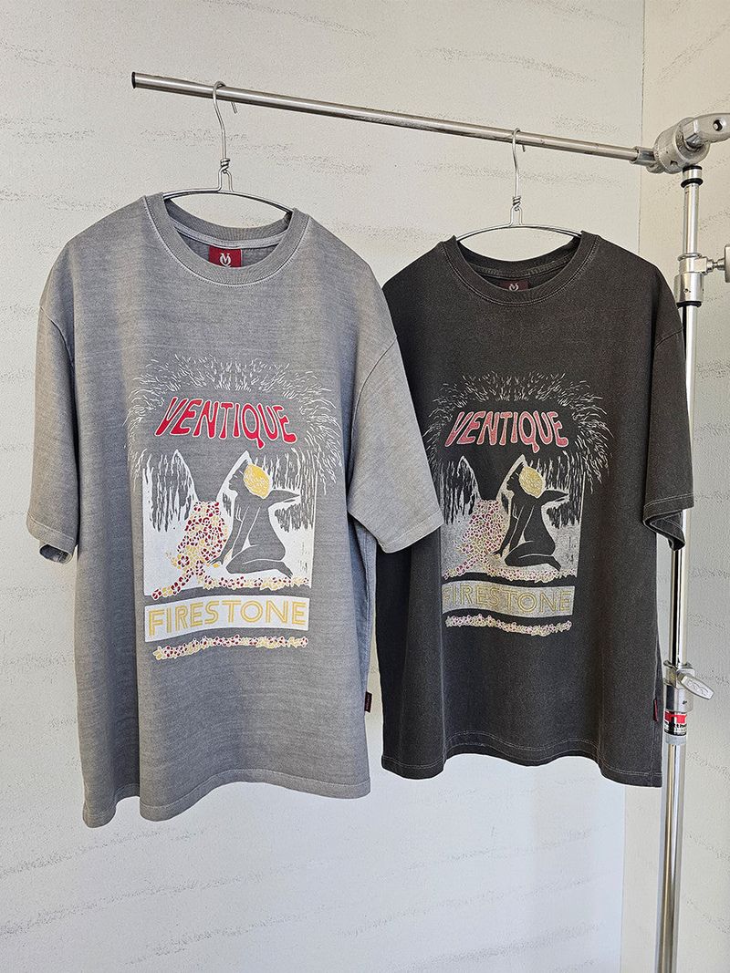 VENTIQUE Pig Firestone T-shirt 2color