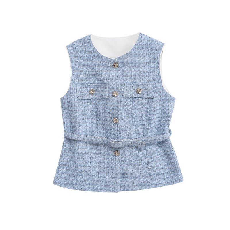 Celie Tweed Belt Vest