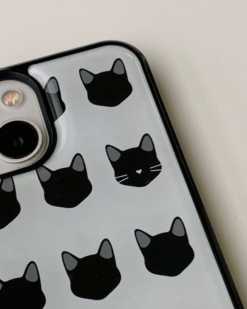 [MADE] yeowhi cat pattern epoxy bumper case_black&grey
