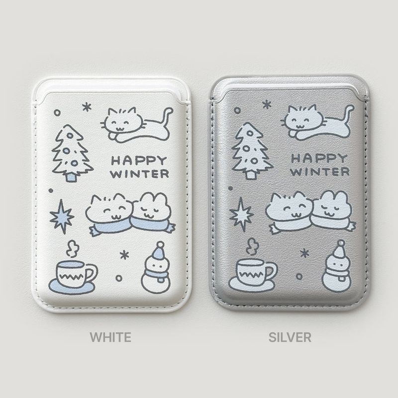 [Macsafe] Winter cat MagSafe Leather Card Wallet