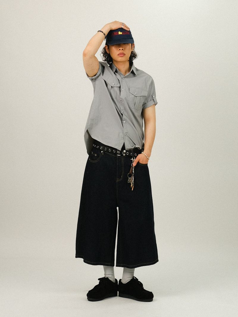 TE SELVAGE WIDE BERMUDA DENIM