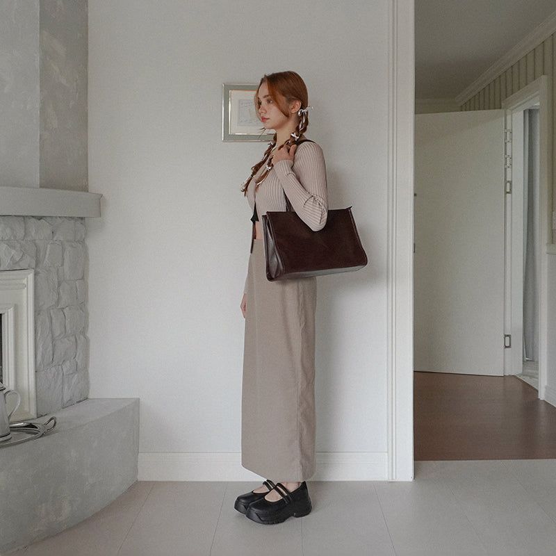 Glossy venti bag_brown