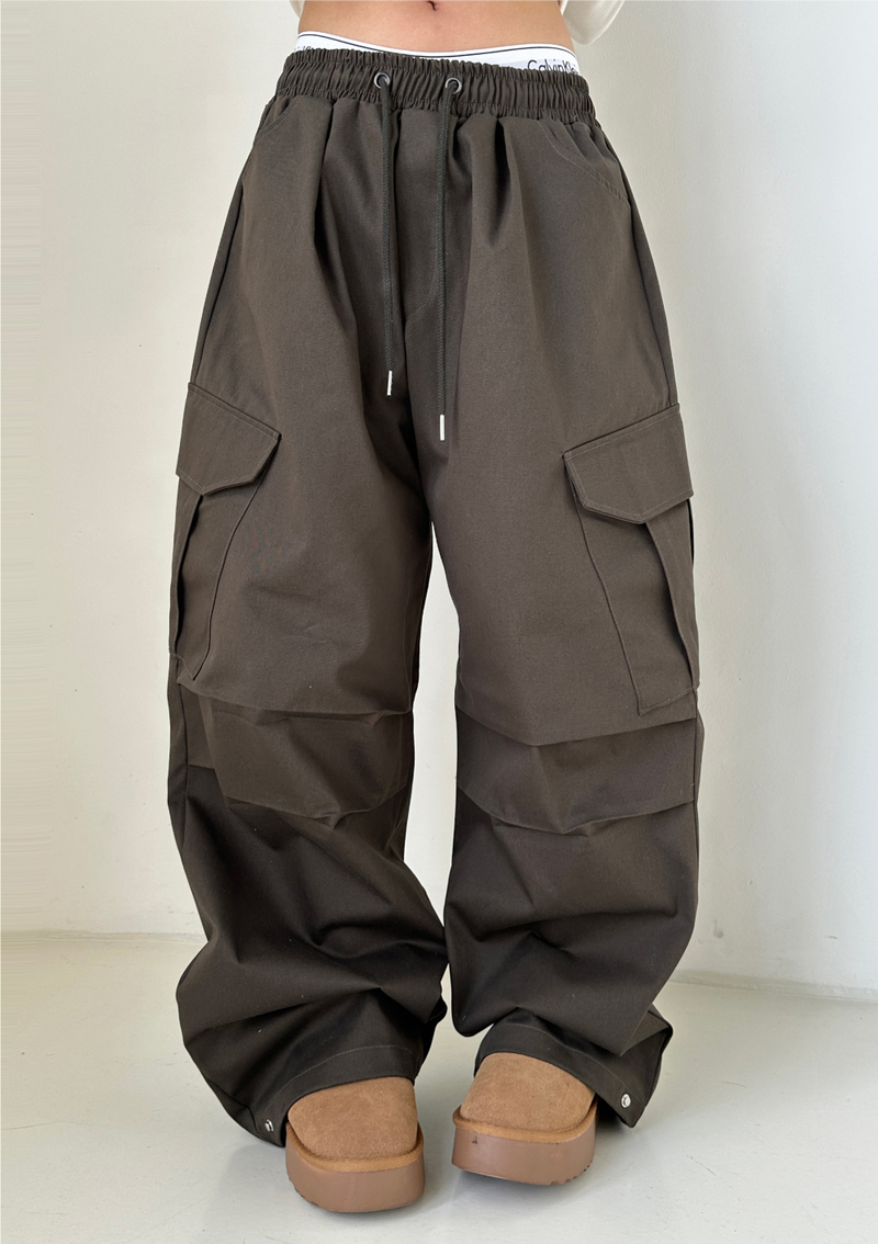 BUTTON CHANGE JOGGER + WIDE🤍🖤🤎 - 3 COLORS