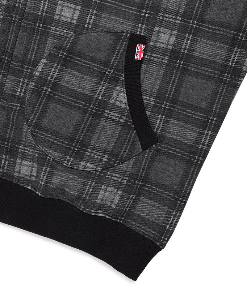 STUD UNION JACK ZIP UP HOODIE BLACK(CV2FFUM480A)
