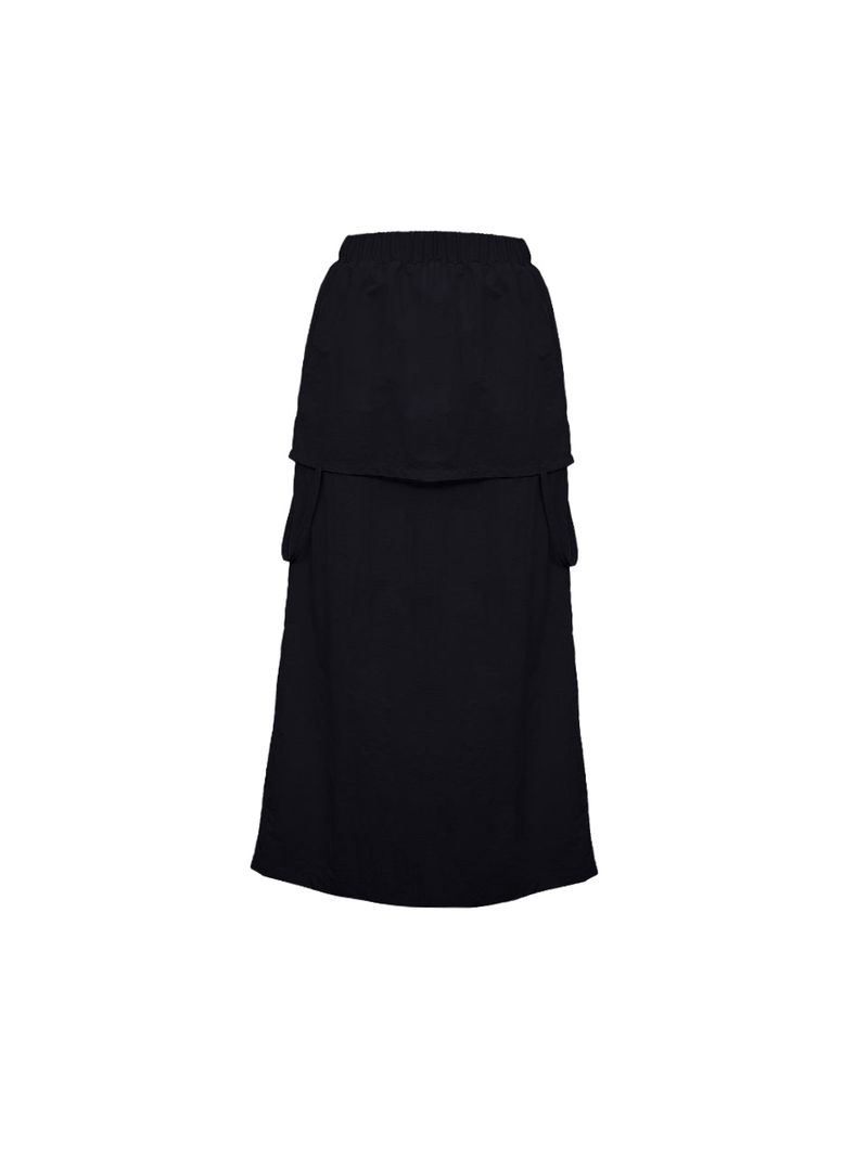 NYLON REVERSE LONG SKIRT (2 COLOR)