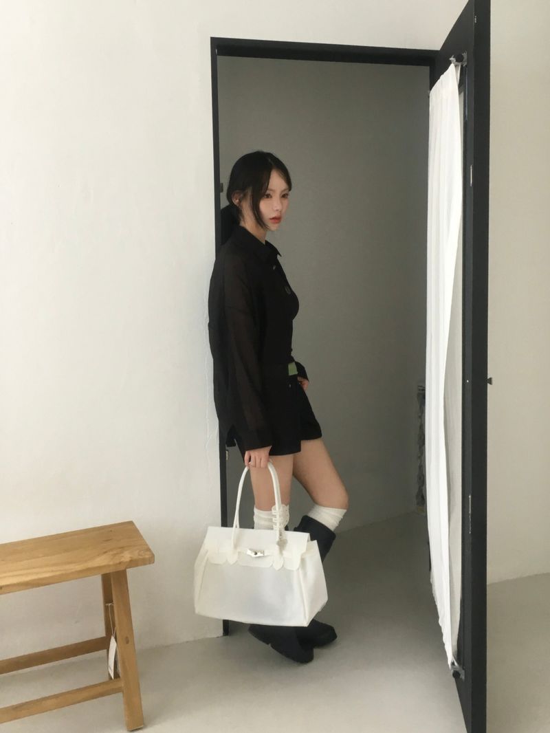 Airy Shell See-Through Shirt (7c)