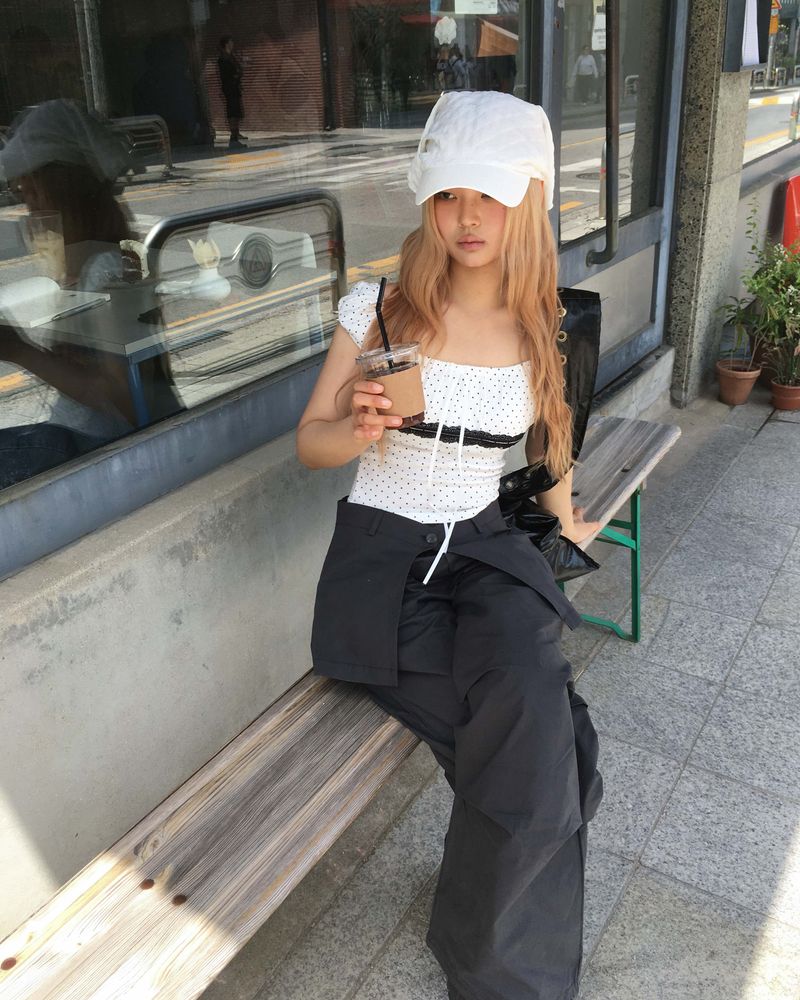 Pintuck skirt pants