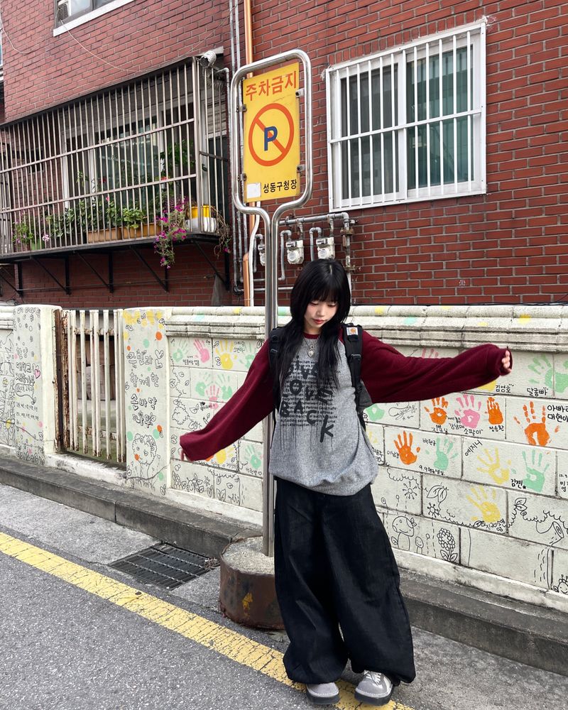 Shino raglan waffle sweatshirt 