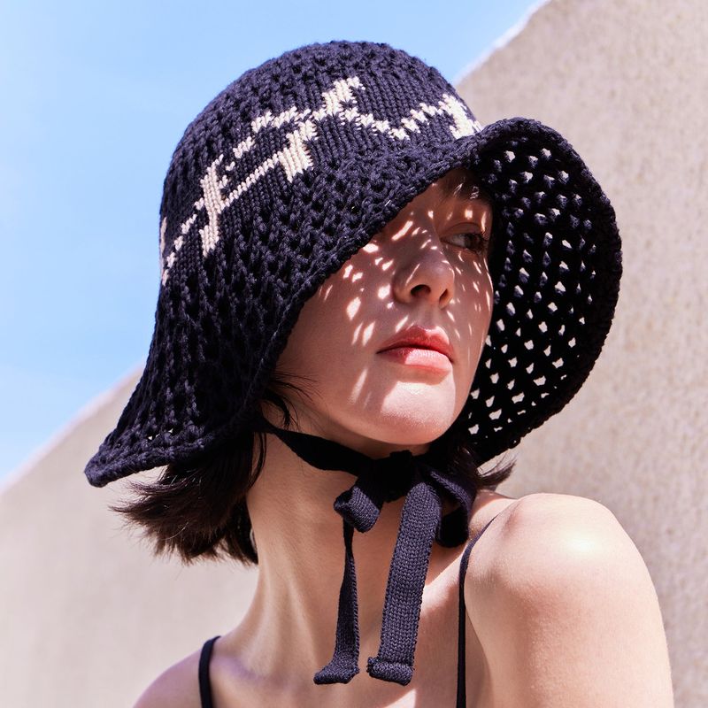VA Digital Logo Punching Bonnet Hat / Black