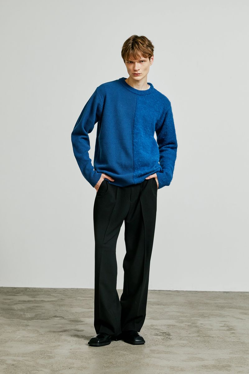 division mohair & soild knit blue